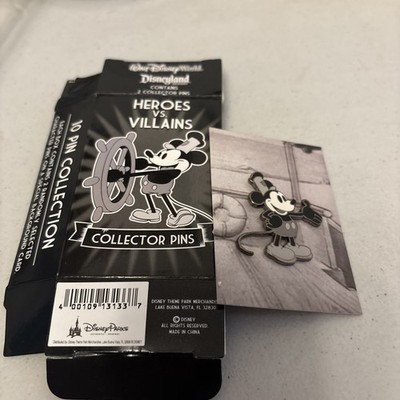 DISNEY HEROES VS VILLAINS MYSTERY PIN STEAMBOAT WILLIE MICKEY MOUSE