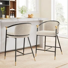Set of 2 Varus 26" H Iron Frame Counter Stool, Dining Room/Kitchen Island Barsto