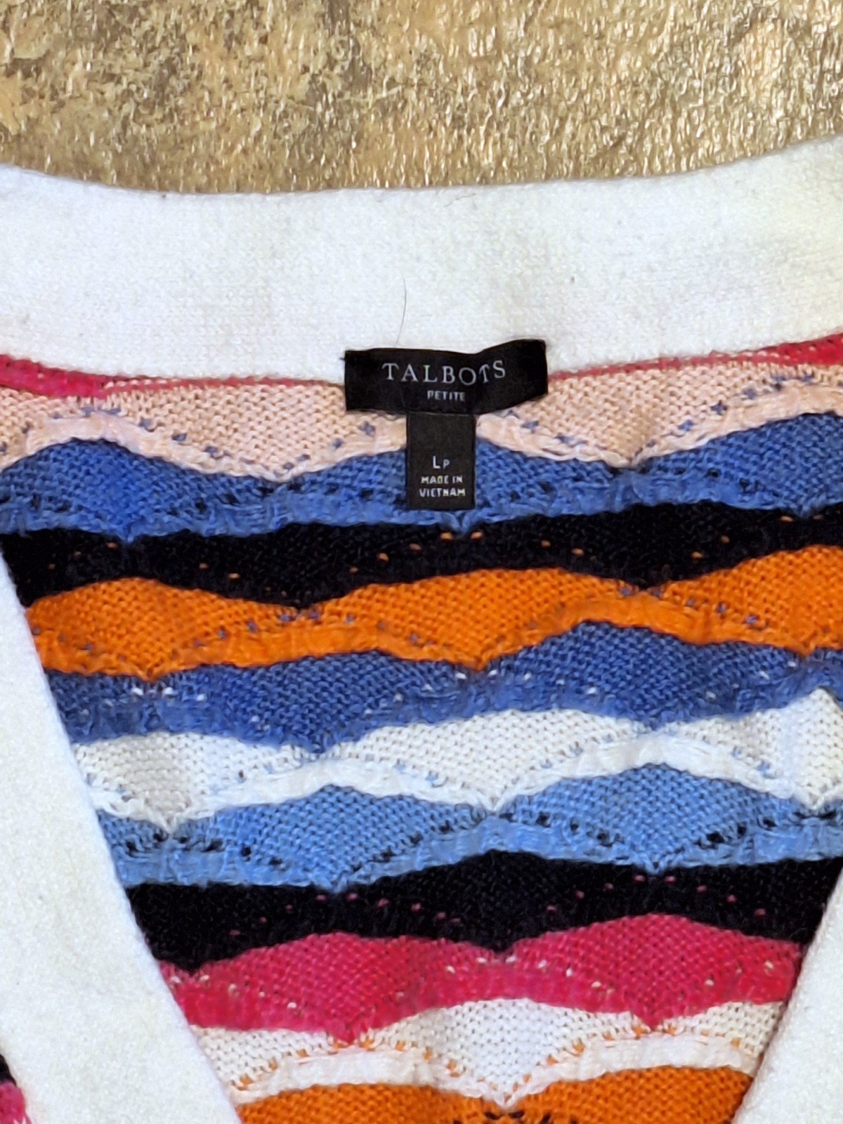 'Talbots' multi-colored wave pattern button-down … - image 5