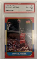 1986-87 FLEER  - MICHAEL JORDAN  #57 RC HOF PSA 6.5 LOOKS NICER !!