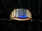 VINTAGE 925 Gold Tone Vermillion Blue -GEM RING SIZE 10.5  Fashion Beauty Men