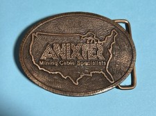 Anixter Mining Cable Specialists Bronze Tone belt buckle by Hit Line US Made