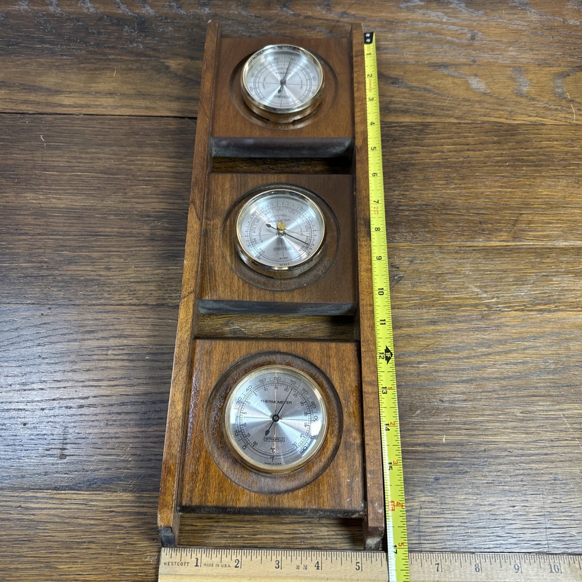 Vintage Springfield Weather Station Barometer Thermometer Humidity