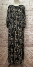 Vintage Mistee Floral Keyhole Neckline Loose Fit Kaftan Dress MuuMuu SMALL 70 s