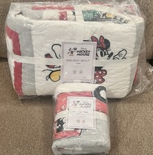 NEW Pottery Barn Teen Disney Mickey Mouse Holiday Twin Quilt Standard Sham