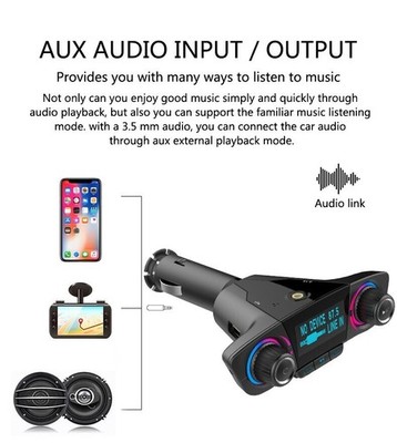 Car MP3 Player Wireless Bluetooth 4.0 FM Handsfree 1.3in LED Screen Accessories
