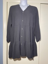 Nine West Black Tiered Long Sleeve Dress size Large