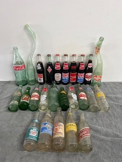Vintage Soda Bottle Collection Featuring Coca Cola Dr Pepper 7Up NUGrape & More