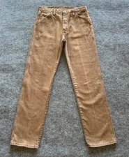VTG Wrangler 13MWZKY Jeans Men 32x36 Brown Cowboy Cut Denim Pants Made USA 80s