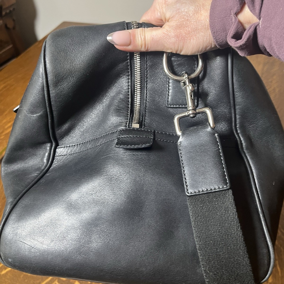 Coach Black Voyager 52 Sport Calf Leather Weekender Duffle F77124
