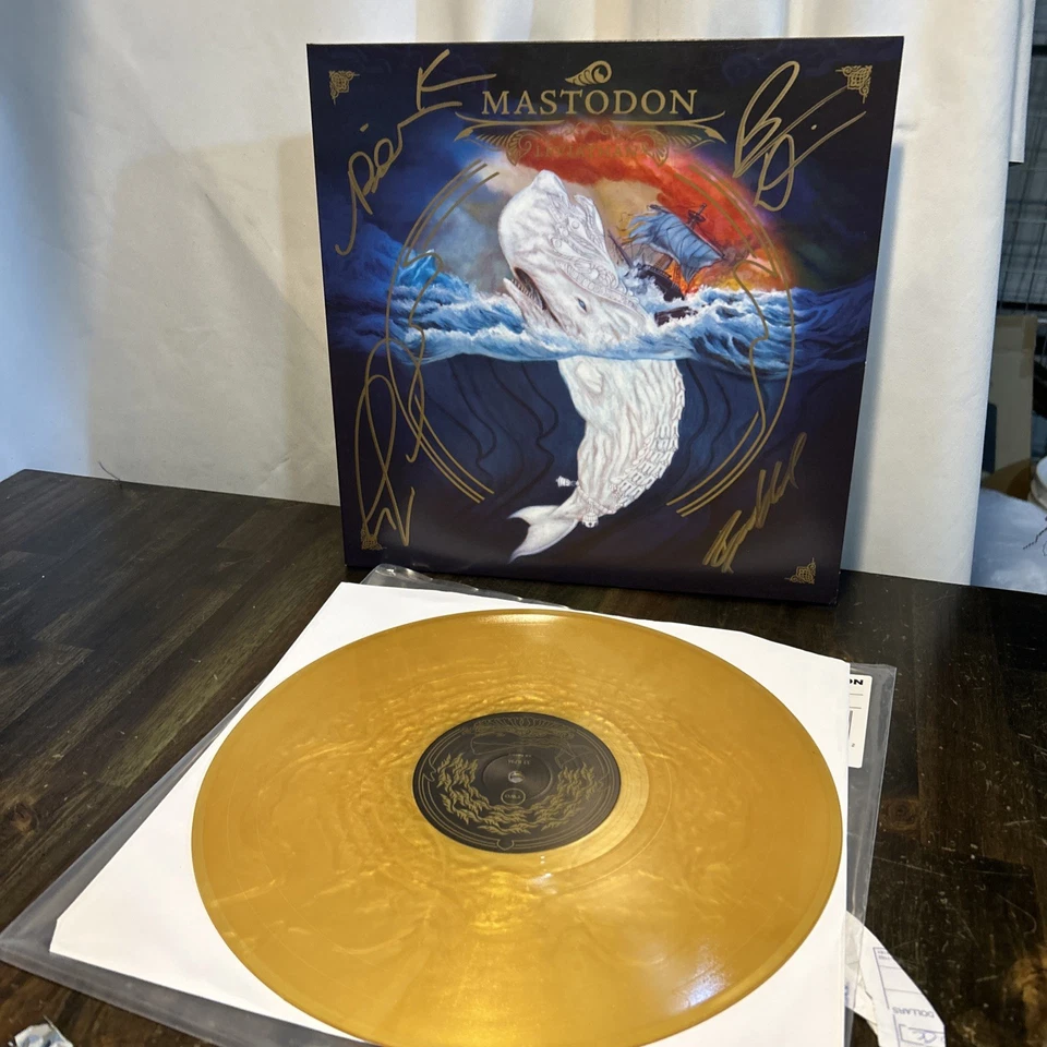 Mastodon LEVIATHAN & REMISSION Gold Vinyl SIGNED BY BAND!!  Relapse Records LP - Image 4 of 4
