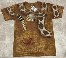 Vintage Liquid Blue Rattlesnake Scorpion All Over Print T-Shirt Size Large Rare