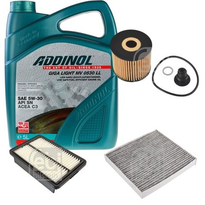 FEBI BILSTEIN Inspektionspaket 5L ADDINOL GIGA LIGHT MV 0530 LL für Hyundai Kona