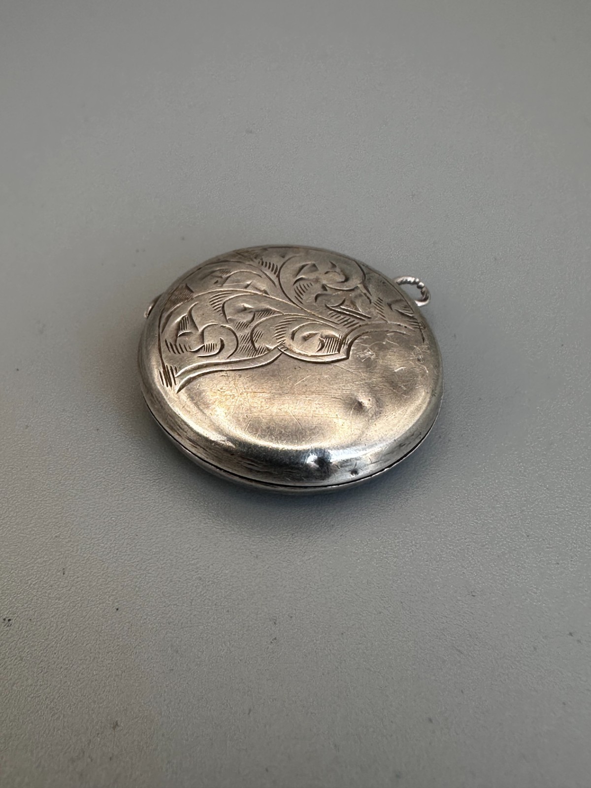 Antique Solid Sterling Silver Locket Pendant - image 4