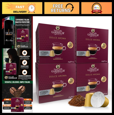 Italian Espresso Pods for Nespresso, Nitrogen Flushed, Intense Aroma, 200 Cups