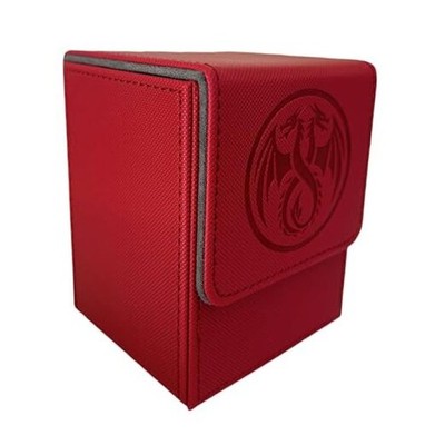 Premium Deck Case with Dividers Holds 100+ Sleeved, Card Storage Red&Grey