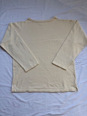 ANDERSEN-ANDERSEN ''BOATSMAN'' Heavyweight Cotton Boat Neck Knit Sweater Natural