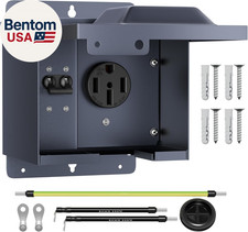 50 Amp RV Power Outlet Box with Breaker, Weatherproof 125/250V UL Listed NEMA 14