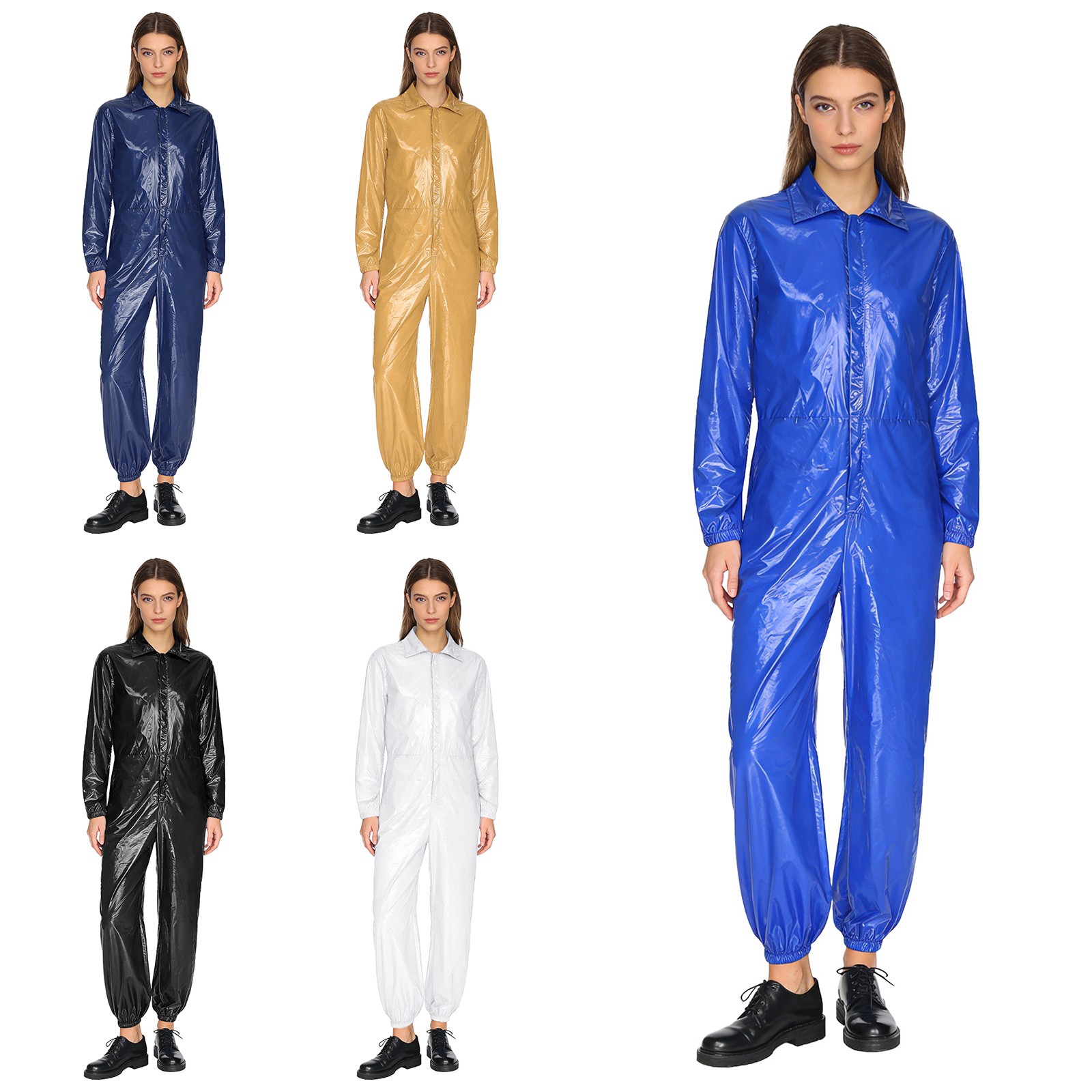 US Women's Waterproof Utility Jumpsuit Zip Up Coverall Water Resistant Coveralls