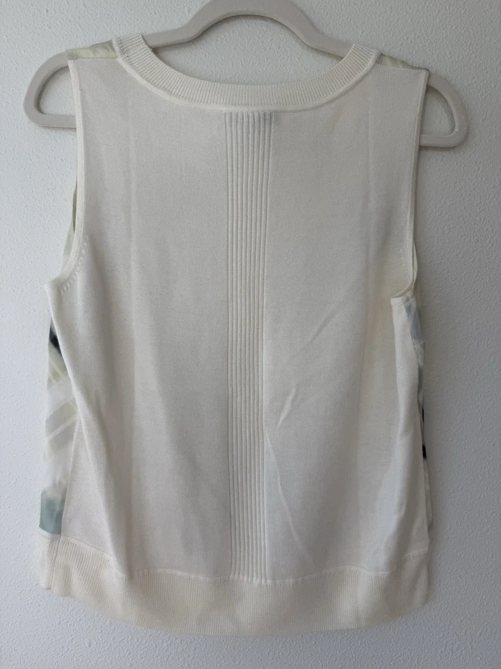 Camiseta sin mangas de cachemir ST JOHN NUEVA CON ETIQUETAS vainilla talla múltiple M $395 Foto 2 de 4