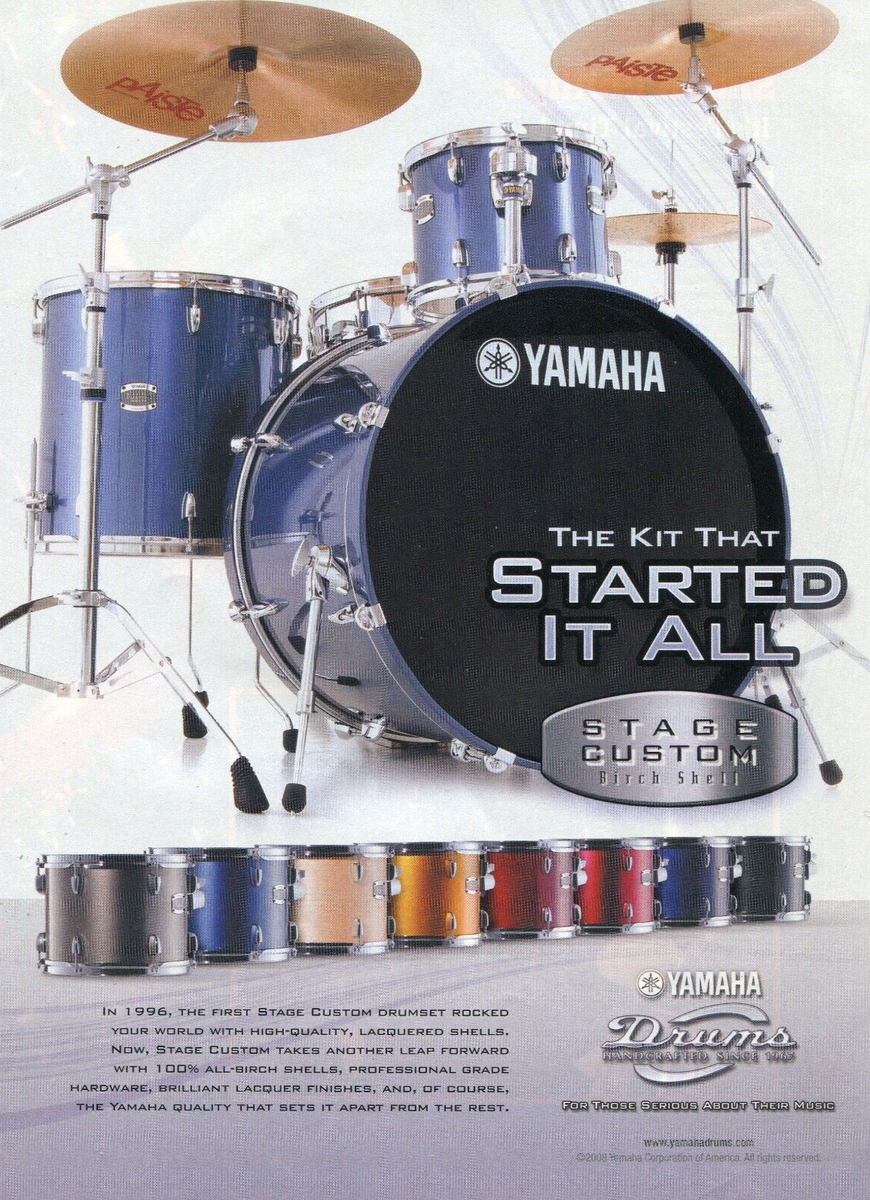 2008 Print Ad Yamaha Stage Custom Birch Drum Kit | eBay
