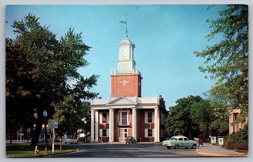 Postcard Sussex County Courthouse Georgetown Delaware Street View Old Cars VNG