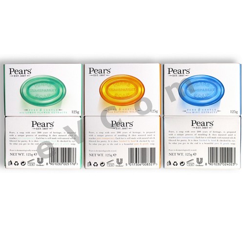 PEARS SOAP Bars, 4each OIL CLEAR, NATURAL OIL, GERM SHIELD, 125g, 12xTriPac - Picture 3 of 8