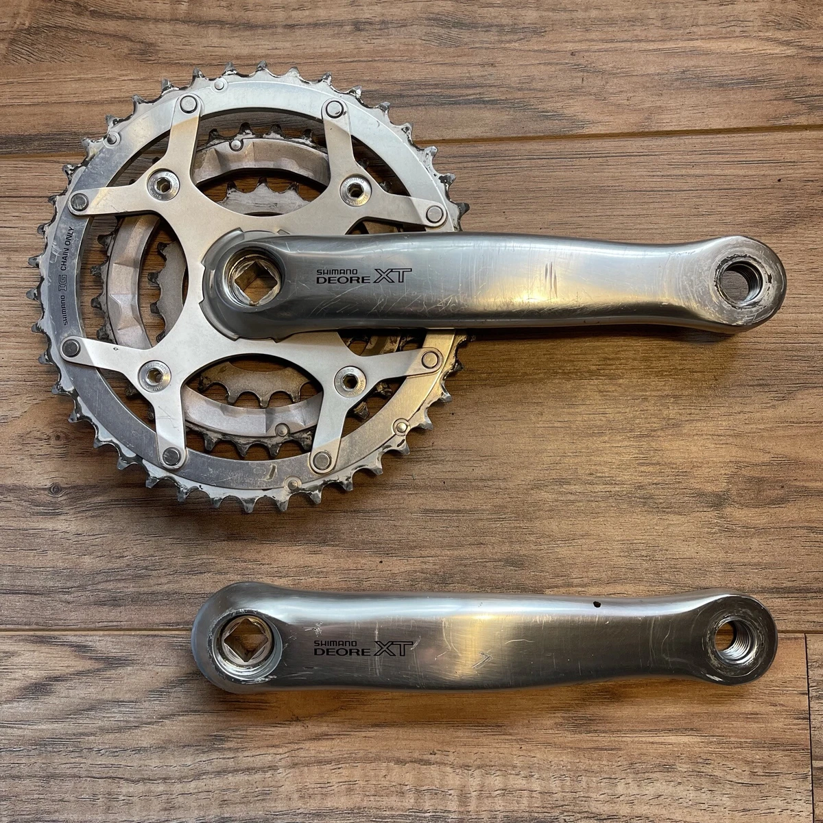 Vintage Shimano Deore XT FC M739 Triple Crankset Square Taper 175