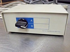DATA TRANSFER SWITCH 2 PORT DB25 A B INPUT OUTPUT - w/ 3 CABLES - FREE SHIPPING