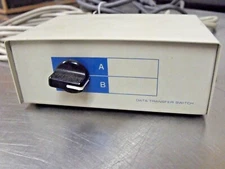 DATA TRANSFER SWITCH 2 PORT DB25 A B INPUT OUTPUT  - w/ 3 CABLES - FREE SHIPPING