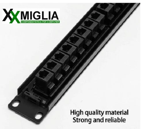 Pannello Patch 19" 24 Porte NON Schermate RJ45 Passanti CAT 6 - Immagine 2 di 3