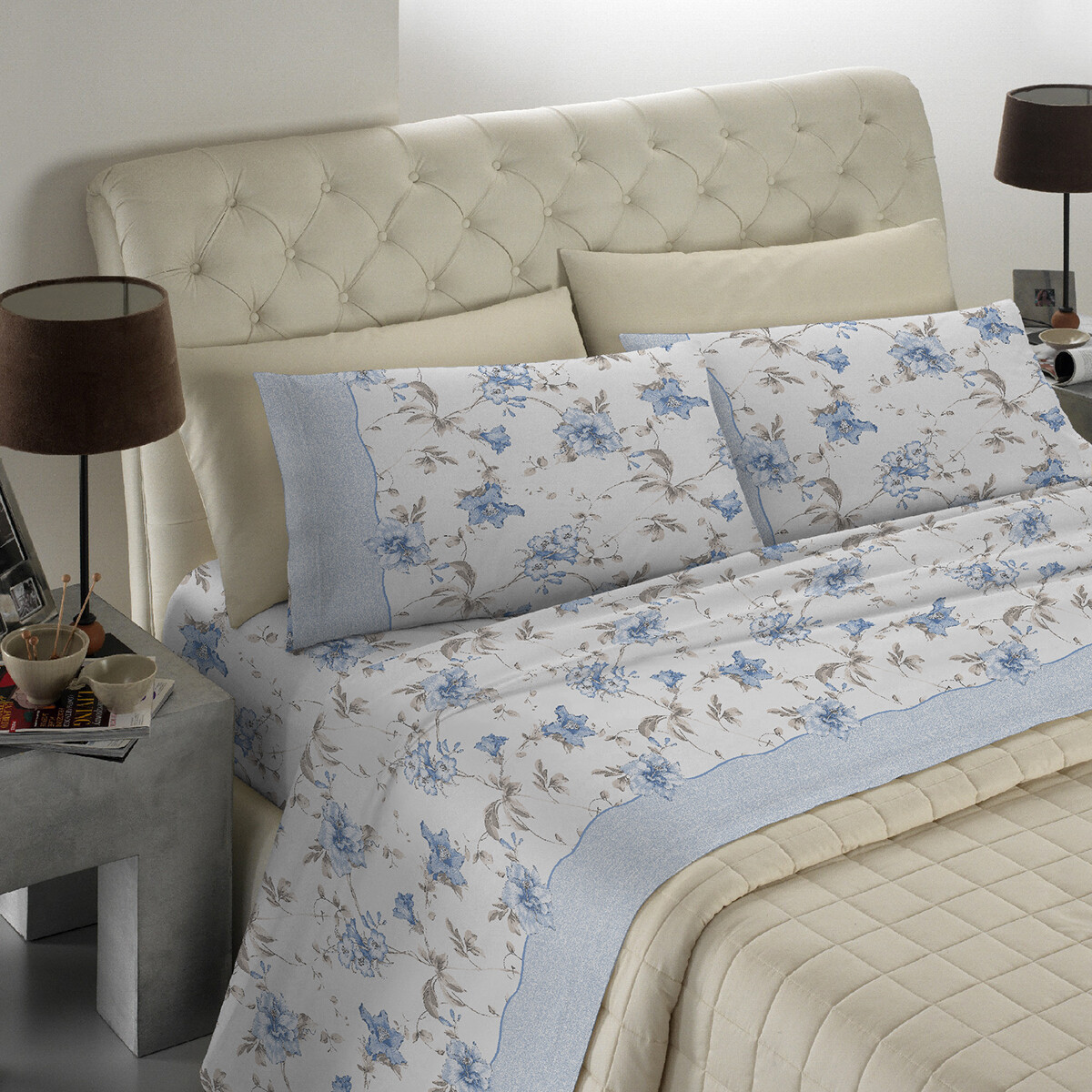 Juego de Sábanas de Percal de Alta Calidad 600 hilos Hecho en Italia