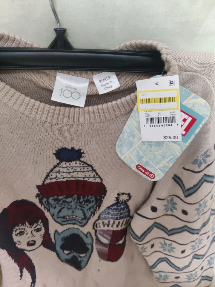 Suéter de Navidad Disney 100 Holiday Boys Marvel Hulk Spiderman Talla Pequeña Nuevo con Etiquetas Foto 3 de 3