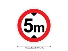 Sticker panel LIMITATION HEIGHT 5 meters road 5m sticker truck limit
