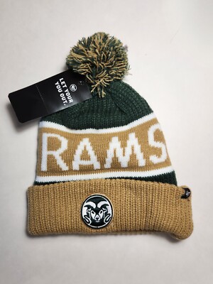 CSU Rams Beanie CSU Aggie Rams Orange Embroidered Pom Beanie by Zephyr | CSU  main image 4
