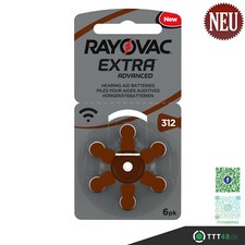 300 x Rayovac Extra Adv. Typ 312 Braun 1,45V ...