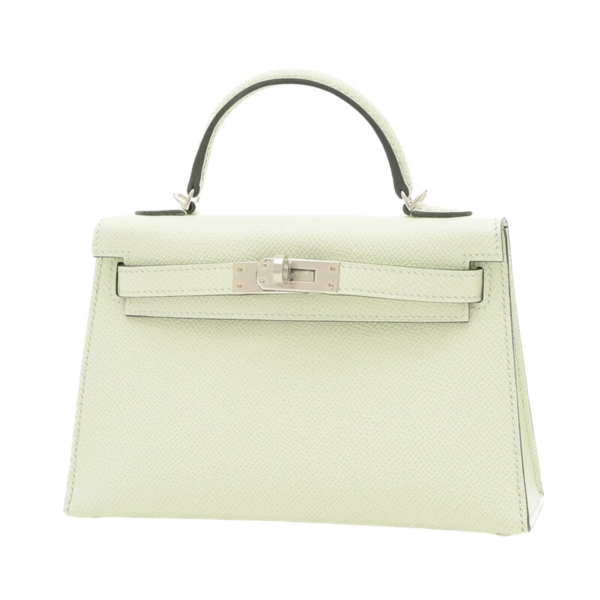 Herm s Kelly Green Leather Handbag Authentic eBay