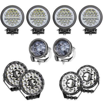 5'' 7'' 9'' LED Light Bar Round Amber White Driving Fog Pods Headlights Off road