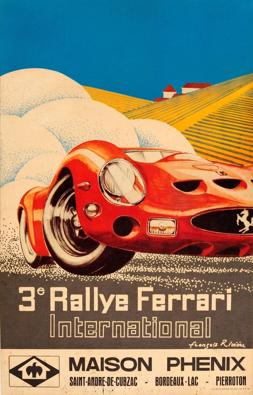 🏎️ Ferrari Racing Vintage Poster 22x17 | Classic Car Decor for