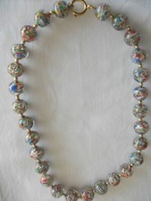 COLLANA PERLE VETRO DI MURANO - MURRINA - 