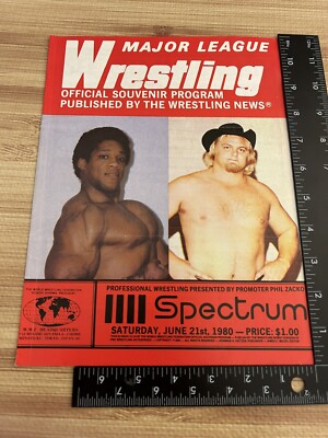 WWF wrestling program 1980 original match card listing page WCW WWE AWA NWA