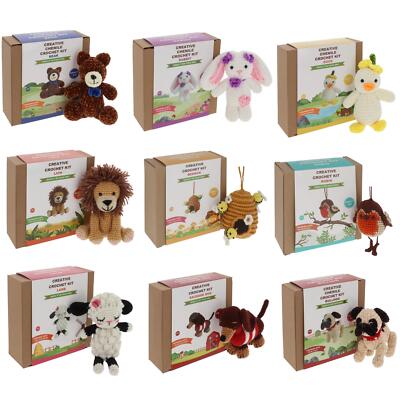 Häkelset Set Garn leicht Anfänger DIY Erwachsene Kinder Geschenk versch. Designs 1tlg
