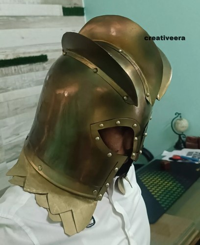 Antique Visored Seigneur des Anneaux Casque Reenactment Costume Cosplay Cadeau - Photo 3 sur 7