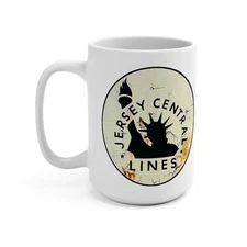 Vintage Railroad New Jersey Central Lines Coffee Mug 15oz, Train Lover Gift, Rai