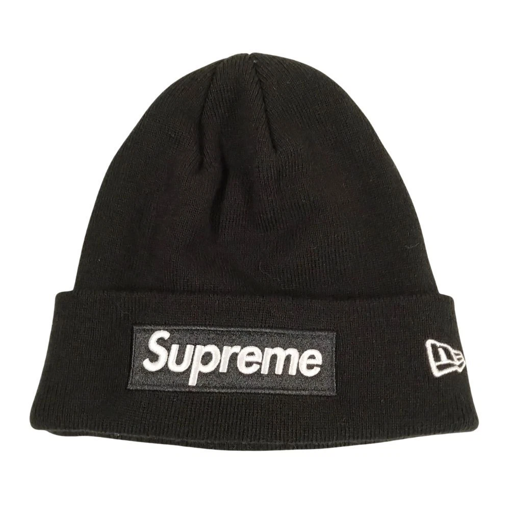 SUPREME New Era Box Logo Beanie noir authentique / B7008