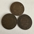 Canada Large One Cent Wwi 1916 1917 1918 Three Coin Lot Km#21 King George V 5/12