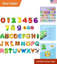 Educational Magnetic Uppercase Letters  Numbers Set - 39 Pieces for Kids 3-5...