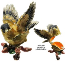 Goldfinch Jeweled Trinket Box with Austrian Crystals #3