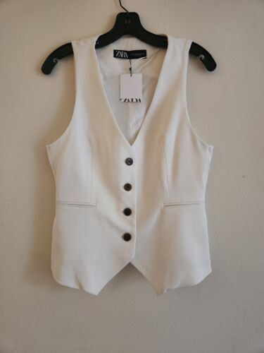 Zara tailored waistcoat (vest) ecru sizes:  XL available BNWT - Picture 1 of 16