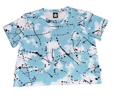 Pixie Lane Girls Simply Tie Dye Splatter Boxy Cropped Tee Shirt Size 8